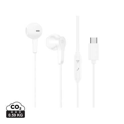 Urban Vitamin Hartford RCS, langalliset USB-C-nappikuulokkeet logomerkinnällä. alk. 10 kpl.