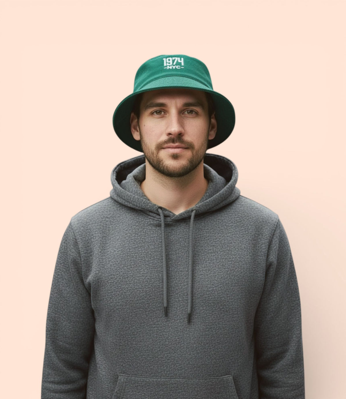 Corduroy bucket hat yrityksille, vakosamettinen ja brodeerattu