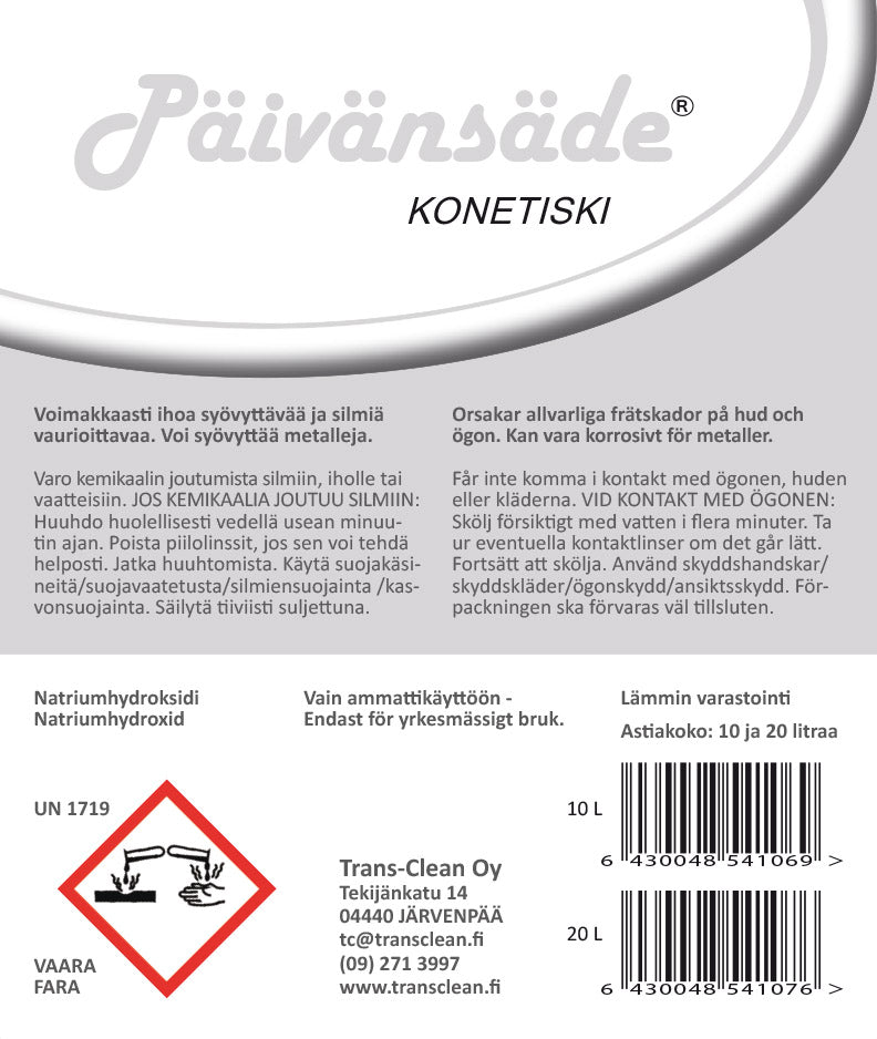 Päivänsäde Konetistiaine 10L | Ammattikäyttöön Yrityksille