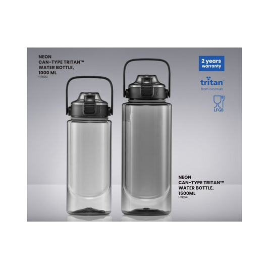 COLORISSIMO NEON CAN-TYPE TRITAN™ WATER BOTTLES, 1000 ML & 1500 ML. Esim. 20kpl.