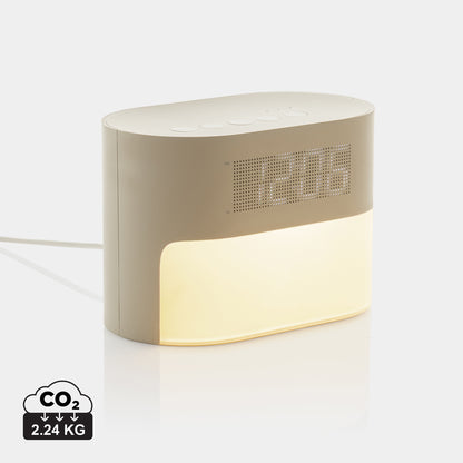 LumaRise RCS Auringonnousuherätyskello - Valkoinen Kohina & Kierrätysmuovi. 10kpl. erässä 30€/kpl.