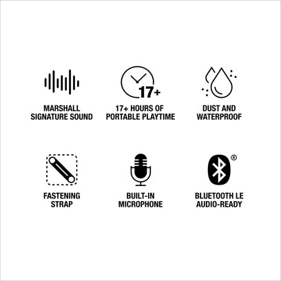 Marshall Willen II kannettava Bluetooth-kaiutin alk. 10kpl. merkkauksella