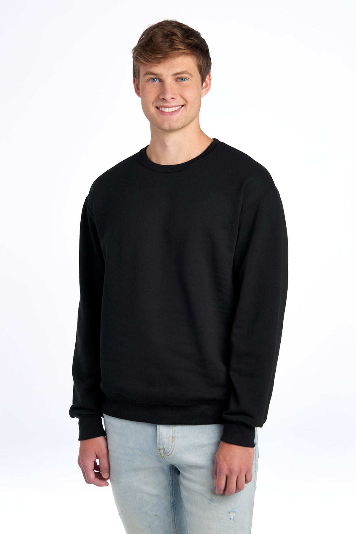 Jerzees NuBlend J562M unisex collegepaita 50% puuvilla-polyesteri.